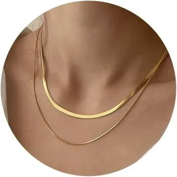 Elegant Herringbone Snake Chain Necklace for Women
