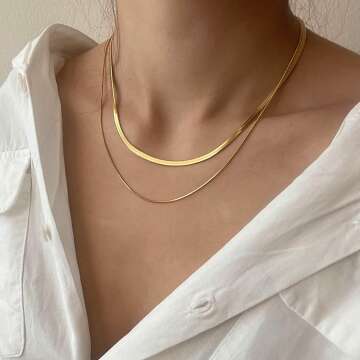 Elegant Herringbone Snake Chain Necklace for Women