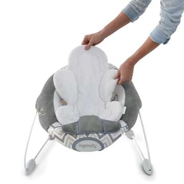 Ingenuity SmartBounce Automatic Baby Bouncer Seat with White Noise, Music, Toy Bar & 2 Plush Infant Toys, 0-6 Months Up to 20 lbs (Braden)