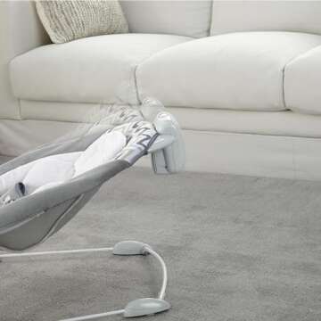 Ingenuity SmartBounce Automatic Baby Bouncer Seat with White Noise, Music, Toy Bar & 2 Plush Infant Toys, 0-6 Months Up to 20 lbs (Braden)