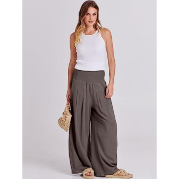 ANRABESS Women Linen Palazzo Pants - Stylish Summer Comfort