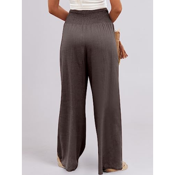 ANRABESS Women Linen Palazzo Pants - Stylish Summer Comfort