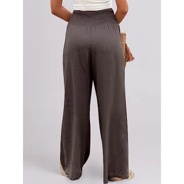 ANRABESS Women Linen Palazzo Pants - Stylish Summer Comfort