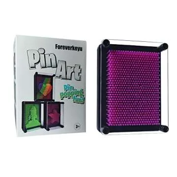 Foreverkeyu 3D Pin Art Toy 5*3.75in Pin Art Sensory Fidget Board Game Toy Pin Impression Toy Sculpture Toys Hand Pin Toy Gift for Kids, Girls, Boys, Adults