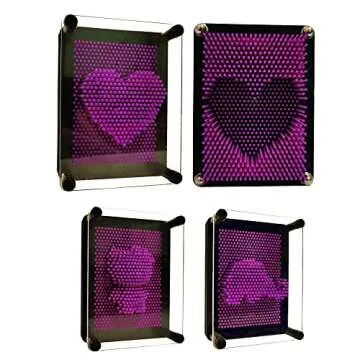 Foreverkeyu 3D Pin Art Toy 5*3.75in Pin Art Sensory Fidget Board Game Toy Pin Impression Toy Sculpture Toys Hand Pin Toy Gift for Kids, Girls, Boys, Adults