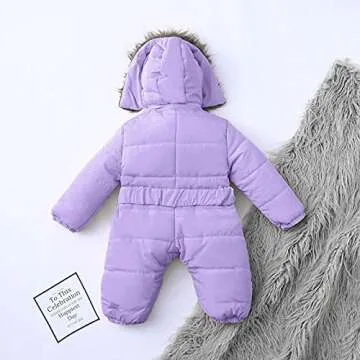 BTDECLAR Newborn Infant Baby Boys Girls Snowsuits Hoodie Jumpsuit Winter Warm Thick Coat Outfits Outerwear Jackets Clothes