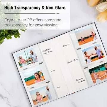 Photo Album for Fujifilm Instax Mini Camera, Photo Album for Polaroid, Leather Cover, 180 Pockets 2x3 Photo Album with Writing Space for Instax Mini 12 11 9 40 8 7 Evo LiPlay Instant Camera (Black)