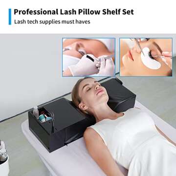 Eyelash Extension Neck Pillow with Organizer for Beauty Pros