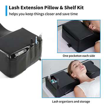 Eyelash Extension Neck Pillow with Organizer for Beauty Pros