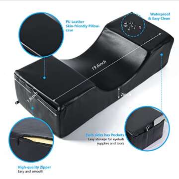 Eyelash Extension Neck Pillow with Organizer for Beauty Pros