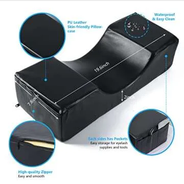 Eyelash Extension Neck Pillow with Organizer for Beauty Pros