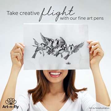 Art-n-Fly Micro Pen Set - 6 Assorted Sizes of Quick-Dry Fine Point Pens