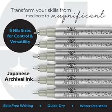 Art-n-Fly Micro Pen Set - Premium Black Fine Point Pens