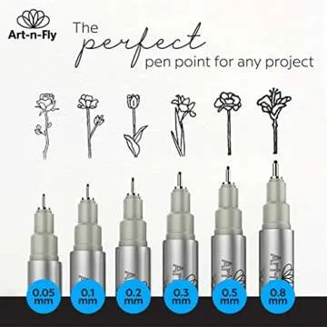 Art-n-Fly Micro Pen Set - Premium Black Fine Point Pens