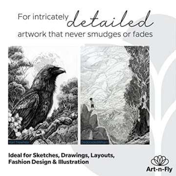 Art-n-Fly Micro Pen Set - Premium Black Fine Point Pens