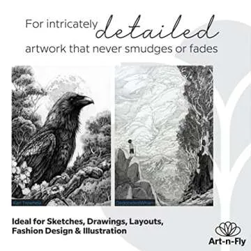 Art-n-Fly Micro Pen Set - Premium Black Fine Point Pens