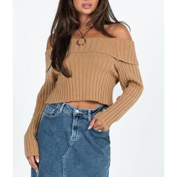 Chic Off The Shoulder Sweater for Women - Stylish Crop Top