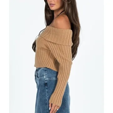 Chic Off The Shoulder Sweater for Women - Stylish Crop Top