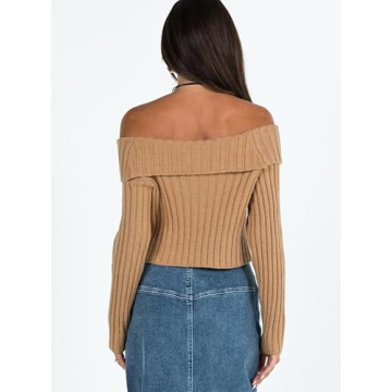 Chic Off The Shoulder Sweater for Women - Stylish Crop Top