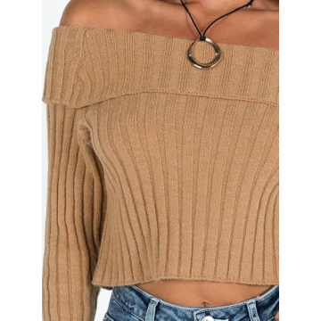 Chic Off The Shoulder Sweater for Women - Stylish Crop Top
