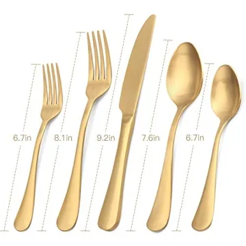 Matte Gold Silverware Set 20-Piece Stainless Steel Flatware