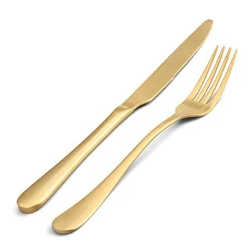 Matte Gold Silverware Set 20-Piece Stainless Steel Flatware