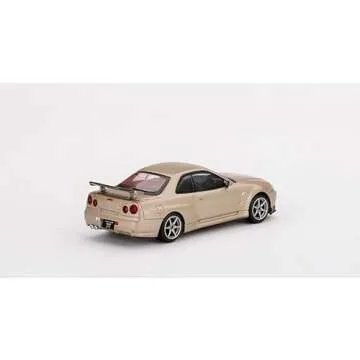 True Scale Miniatures Model Car Compatible with Nissan Skyline GT-R R34 M Spec Silica Breath Bronze Limited Edition 1/64 Diecast Model Car MGT00348
