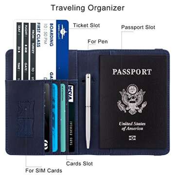 WALNEW RFID Passport Holder for Travel - Stylish & Secure