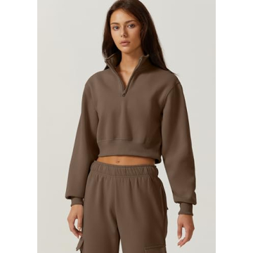 Cozy Mock Neck Cropped Sweatshirt for Women