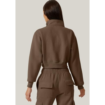 Cozy Mock Neck Cropped Sweatshirt for Women