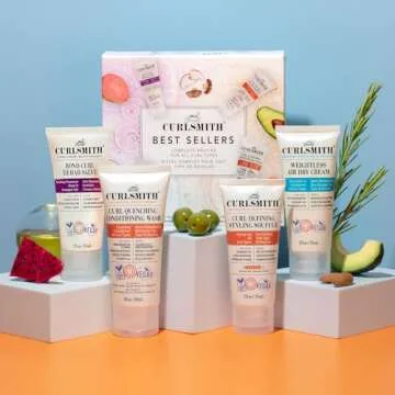 Curlsmith - Best Sellers Travel Size Kit for all curl types. Includes Strength, Moisture, and Scalp Recipes | Pre-Shampoo Treatment, Shampoo & Conditioner, Leave-In Conditioner, and Styling Soufflé.