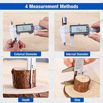 Raynesys Digital Caliper with Micrometer Caliper with Large LCD Screen, Digital Caliper Measuring Tool for Professionals and Hobbyists, Jewelers, Hobbyists, Woodworkers or DIY, Silver