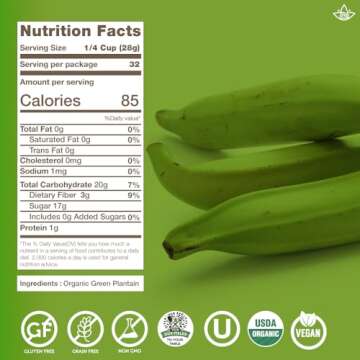 LiveKuna Organic Plantain Flour - Gluten Free All Purpose Flour Alternative For Baking & Cooking Recipes - Grain Free Vegan Plantain Flour, Rich In Fiber & Vitamins for Keto & Paleo Diets, 32oz Bag