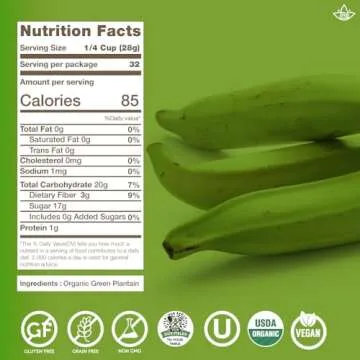 LiveKuna Organic Plantain Flour - Gluten Free All Purpose Flour Alternative For Baking & Cooking Recipes - Grain Free Vegan Plantain Flour, Rich In Fiber & Vitamins for Keto & Paleo Diets, 32oz Bag