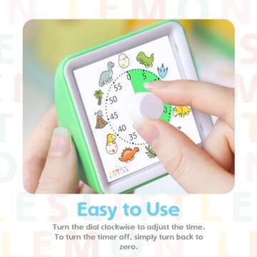 Visual Timer for Kids, Toddler, Autism, ADHD & Preschool Classroom - Animal Silent Countdown Timers - 60 Minute Productivity & Time Management Clock (Dinosaur)