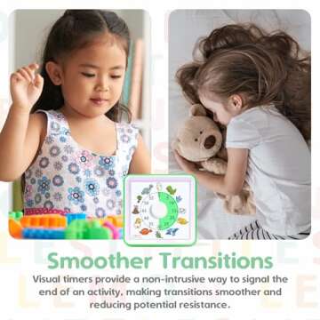 Visual Timer for Kids, Toddler, Autism, ADHD & Preschool Classroom - Animal Silent Countdown Timers - 60 Minute Productivity & Time Management Clock (Dinosaur)