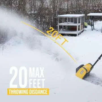 20V 12-Inch Cordless Snow Shovel, 4Ah Cordless Snow Blower, Battery Snow Blower with Directional Pla...
