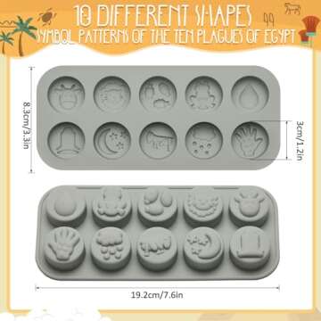Domensi 2 Pcs Passover Chocolate Mold Silicone Frog Molds the 10 Plagues in Fun Shape Party Supplies Candy Molds Jelly Ice Tray the Ten Plagues Decor for Pesach Seder Birthday Cake Decorations Kitchen