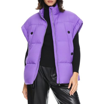 Orolay Women's Puffer Down Vest Oversized Warm Sleeveless Jacket Fashion Quilted Outerwear Gilet wit...