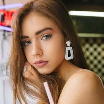 Shrandi Handmade White Dangle Earrings for Women