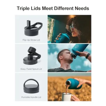 BUZIO Insulated 64 oz Water Bottle with Carrying Pouch