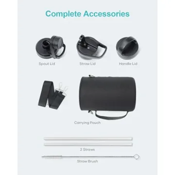 BUZIO Insulated 64 oz Water Bottle with Carrying Pouch