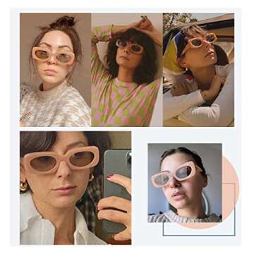 VANLINKER Rectangle Sunglasses for Women Retro Trendy Fashion Eyewear Narrow Thin Square Frame UV400...