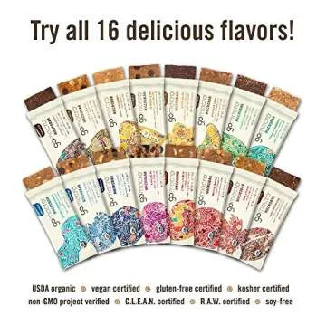 GoMacro MacroBar Organic Vegan Protein Bars, Variety Pack, 2 Ounce Bars (Pack of 12)