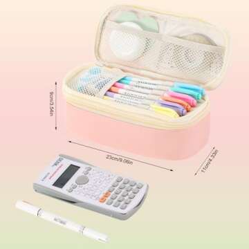 Tergopa Pencil Case Aesthetic Pencil Bag with Zipper Pencil Pouch Big for Girls Kids Teens Adults St...