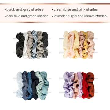 Waydress 24 Pieces Velvet Elastics Scrunchies - Elegant Hair Ties for Women