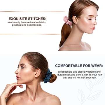 Waydress 24 Pack Multi-Material Hair Scrunchies