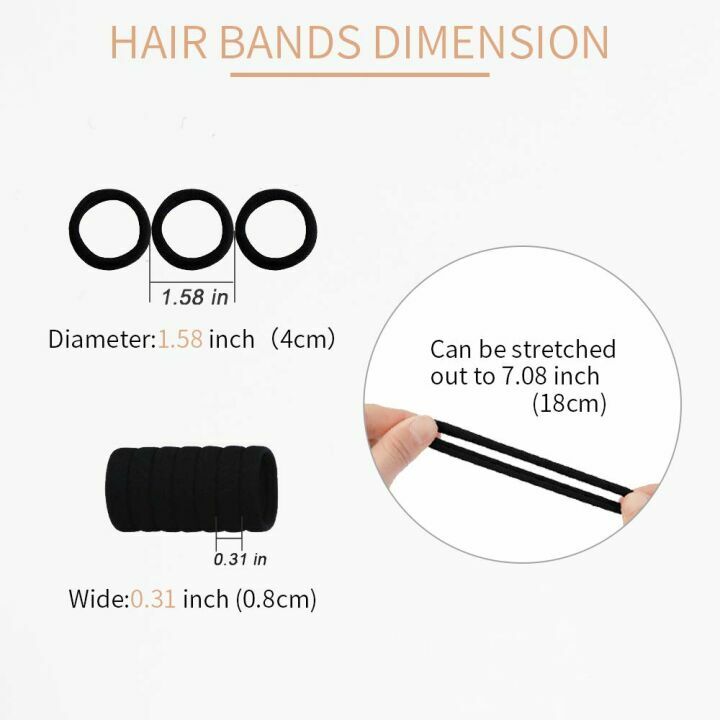 Black Hair Ties - 100PCS No Damage Elastic Bands