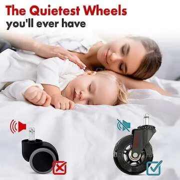 Smooth Rollerblade Chair Wheels for All Floors in Black