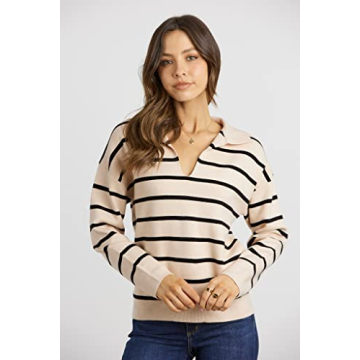 CFLONGE 2024 Fall Winter Women's Lightweight Striped Sweater
